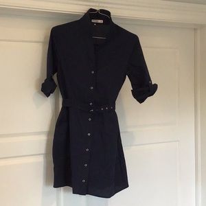 Navy shirt dress
